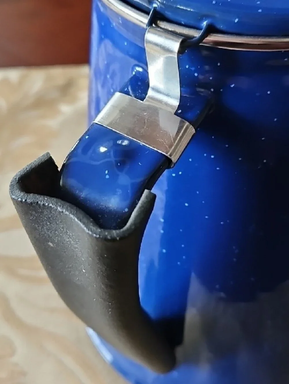Blue Enamel Coffee Percolator - Durable Kitchen Pot